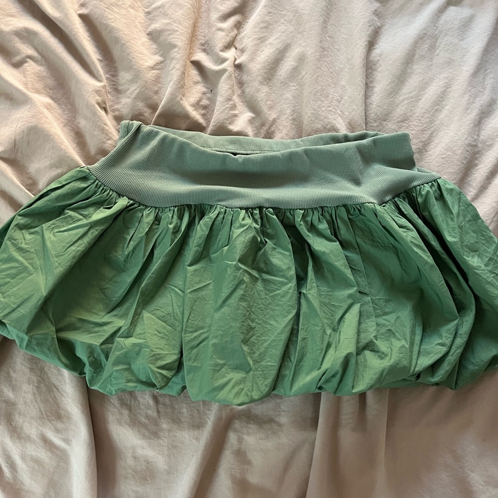 Green Women's bubble mini Skirt